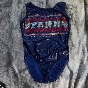 (RARE) Upenn gymnastics navy blue leotard with logos
